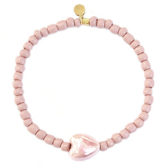 Bracelet stone heart rose