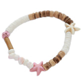 Pulsera coco estrella de mar rosa