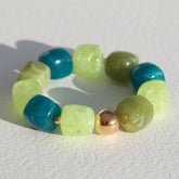 Armband cube golden ball groen