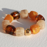 Armband cube golden ball bruin