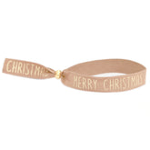 Pulsera de ante beige Feliz Navidad