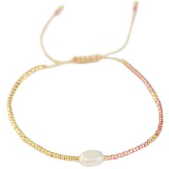 Bracelet perles miyuki champagne