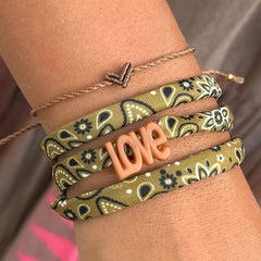 Armband bandana olijf - kies je eigen kleur!