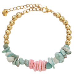 Armband coral stone goud