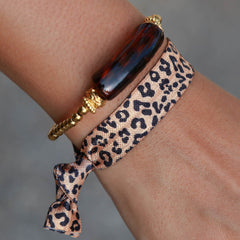 Bracelet fine penne leopard
