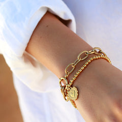 Armband gouden bal hart