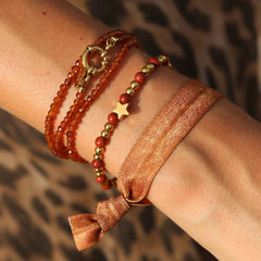 Armband facet wrap Orange Garnet