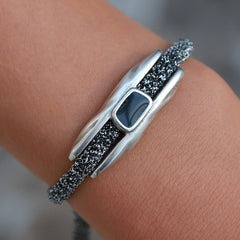 Bracelet frosty glitter silver