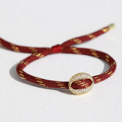 Bracelet Bean en diamant bordeaux