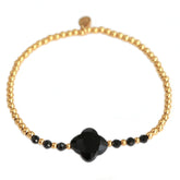 Bracelet facet clover black