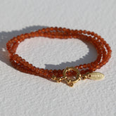 Armband facet wrap Orange Garnet