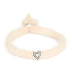 Bracelet fluffy cream silver
