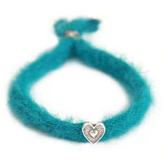 Bracelet fluffy teal silver