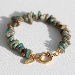 Bracelet natural serpentine blue