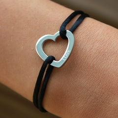 Bracelet doux amour noir argent