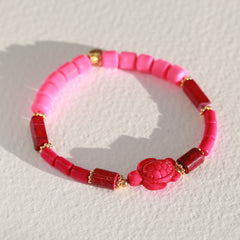 Bracelet tortue rose
