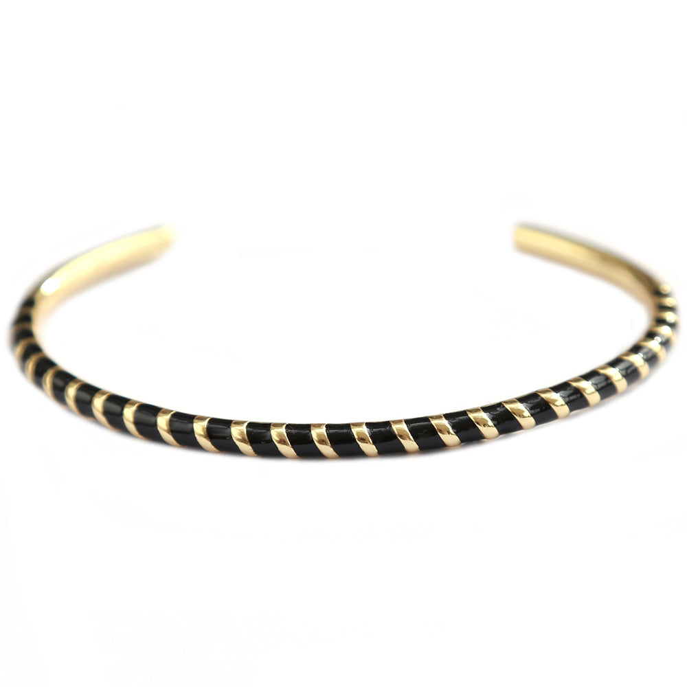 Gold bangle stripe black