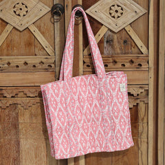 Umhängetasche mit Blockdruck peach summer