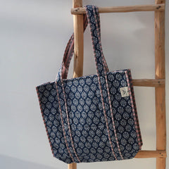 Blockprint schultertasche indisch blau