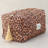 Neceser estampado con bloques de leopardo