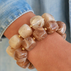 Armband cube taupe