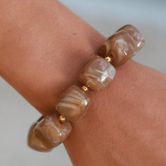 Armband cube taupe