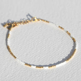 Enkelbandje miyuki white gold