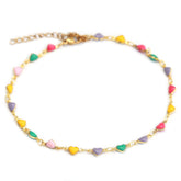 Pulsera de tobillo corazones de colores
