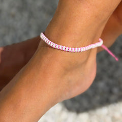 Anklet pearl pink style