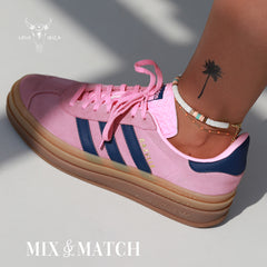 Correa de tobillo con copos de concha blanca