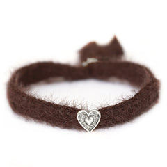 Bracelet moelleux marron argent