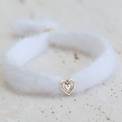 Bracelet moelleux blanc argent