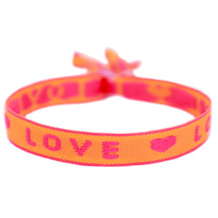 Gewebtes armband love orange