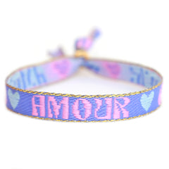 Gewebtes Armband Amour Blau