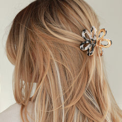 Hair clip steel flower black