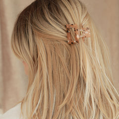 Pince à cheveux petits flocons léopard droits