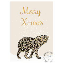 Tarjeta - Feliz Navidad leopardo