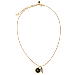 Golden necklace mystic soul eye black