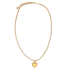 Ketting metallic rainbow hart