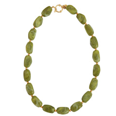 Collier en or pierres olive