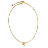 Collier coeur rose métallisé