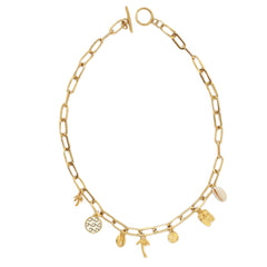 Gold link chain beach charms