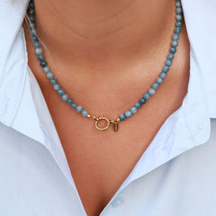 Ketting Javea blauwe steen