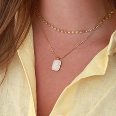 Cadena de oro palma rosa real