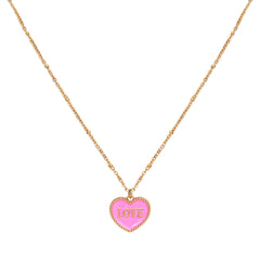 Goldene Kette pink heart love