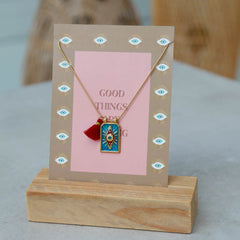 Gouden ketting tableau blue