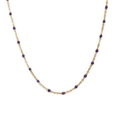 Gold chain little chain purple