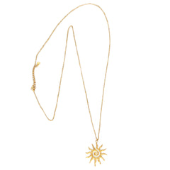 Long gold chain sun