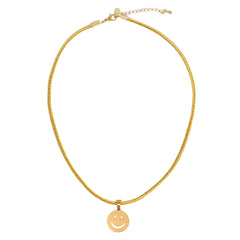 Ketting smiley cord gold