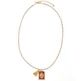 Collar cuadro morado